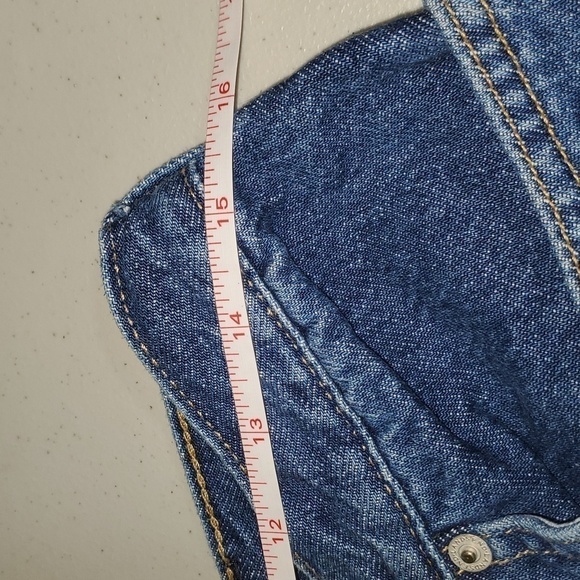 Lands' End Flannel Lined High Waisted Sz. 14 x 33 Blue Jeans - Picture 8 of 9